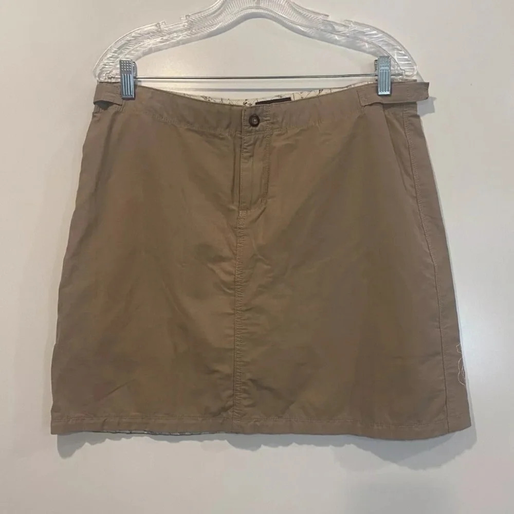 Horny Toad Womens 8 Khaki Tan Embroidered Cotton Nylon Mini Skirt Outdoor
